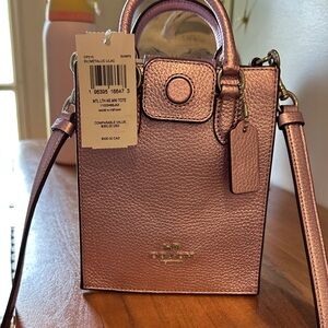 Coach Metallic Pink Mini Tote
